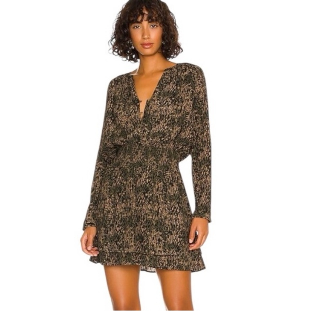 BOGO! Rails Jasmine Mini Dress in Olive Static Smocked Waist Size XS